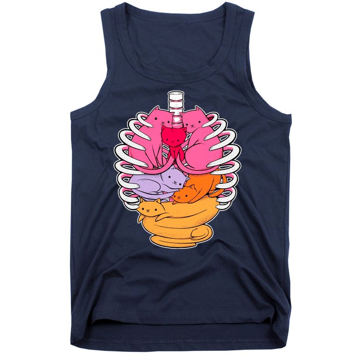 Aanatomicat Cat Chest Skeleton Tank Top