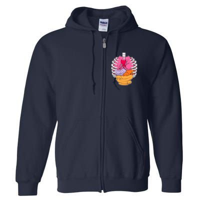 Aanatomicat Cat Chest Skeleton Full Zip Hoodie