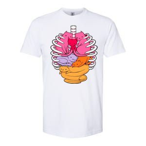 Aanatomicat Cat Chest Skeleton Softstyle CVC T-Shirt