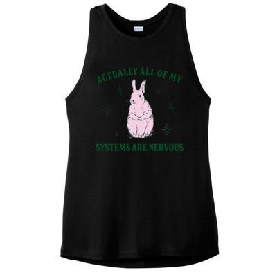 Actually All Of My Systems Are Nervous Funny Mental Health Ladies PosiCharge Tri-Blend Wicking Tank