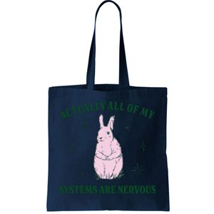 Actually All Of My Systems Are Nervous Funny Mental Health Tote Bag