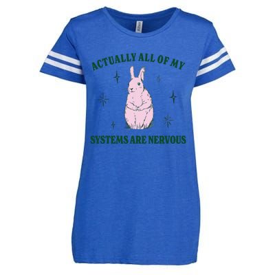 Actually All Of My Systems Are Nervous Funny Mental Health Enza Ladies Jersey Football T-Shirt