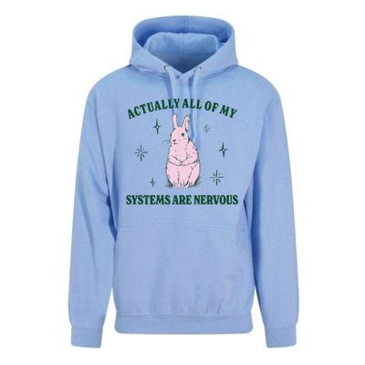 Actually All Of My Systems Are Nervous Funny Mental Health Unisex Surf Hoodie