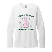 Actually All Of My Systems Are Nervous Funny Mental Health Womens CVC Long Sleeve Shirt