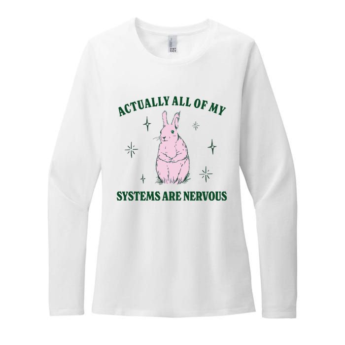 Actually All Of My Systems Are Nervous Funny Mental Health Womens CVC Long Sleeve Shirt