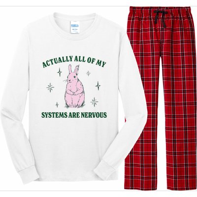 Actually All Of My Systems Are Nervous Funny Mental Health Long Sleeve Pajama Set