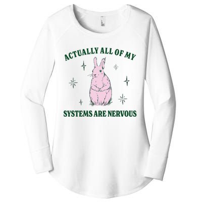 Actually All Of My Systems Are Nervous Funny Mental Health Women's Perfect Tri Tunic Long Sleeve Shirt