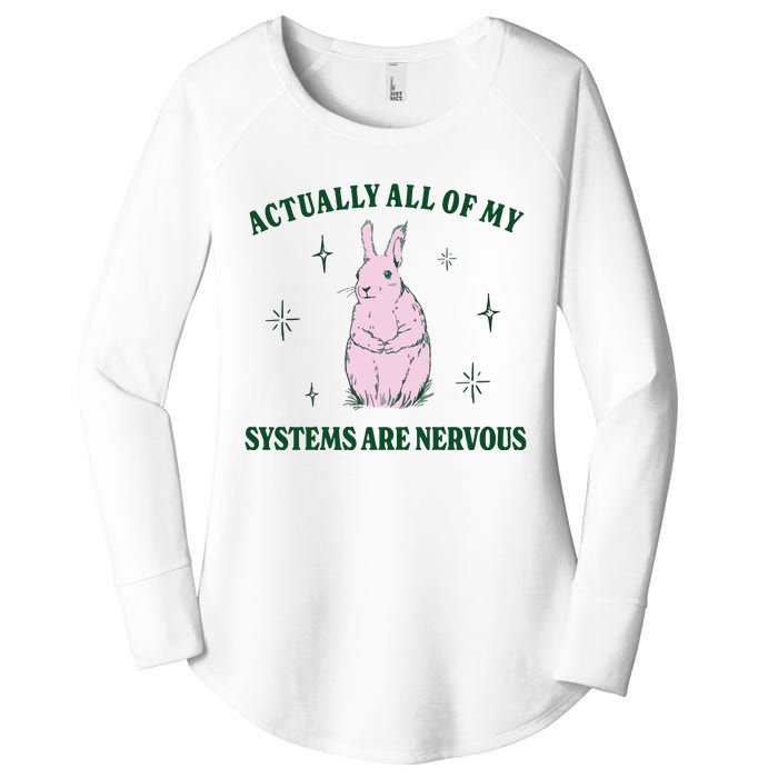 Actually All Of My Systems Are Nervous Funny Mental Health Women's Perfect Tri Tunic Long Sleeve Shirt