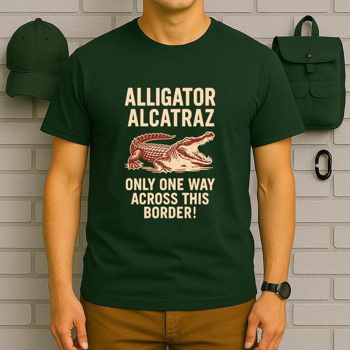 Alligator Alcatraz One Way Across This Border T-Shirt