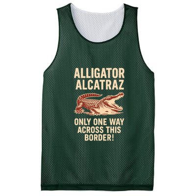 Alligator Alcatraz One Way Across This Border Mesh Reversible Basketball Jersey Tank