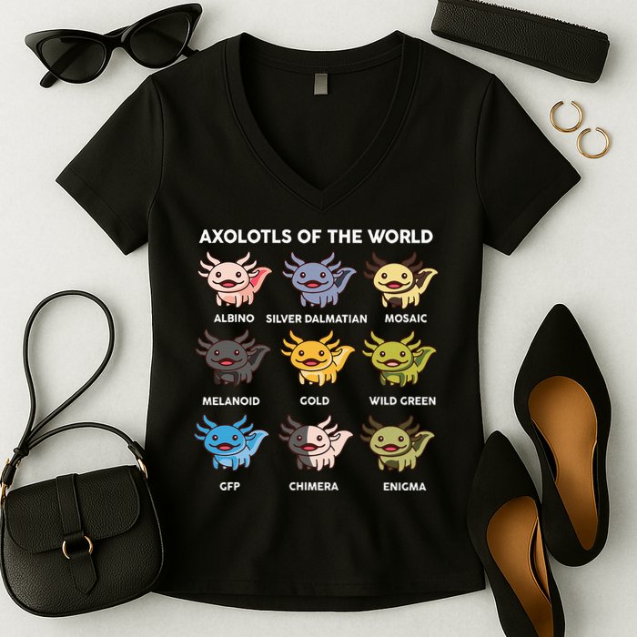 Axolotl Axolotl Of World Kids Women's V-Neck T-Shirt