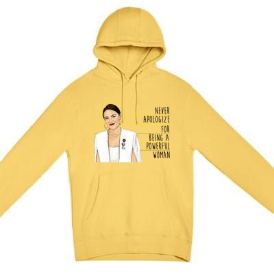 AOC Alexandria Ocasio Cortez Powerful Woman Quote Premium Pullover Hoodie