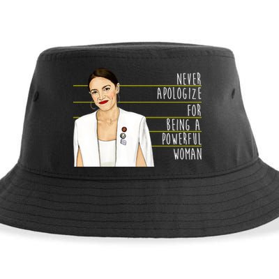 AOC Alexandria Ocasio Cortez Powerful Woman Quote Sustainable Bucket Hat