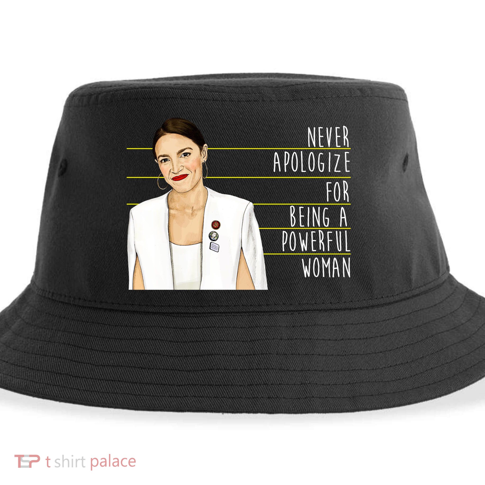 AOC Alexandria Ocasio Cortez Powerful Woman Quote Sustainable Bucket Hat