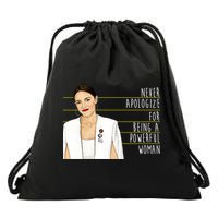 AOC Alexandria Ocasio Cortez Powerful Woman Quote Drawstring Bag