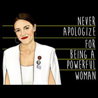 AOC Alexandria Ocasio Cortez Powerful Woman Quote Drawstring Bag