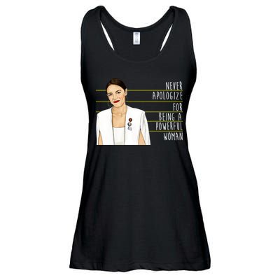 AOC Alexandria Ocasio Cortez Powerful Woman Quote Ladies Essential Flowy Tank