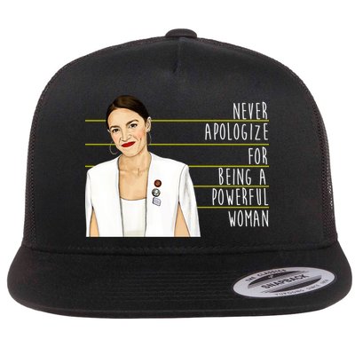 AOC Alexandria Ocasio Cortez Powerful Woman Quote Flatbill Hat