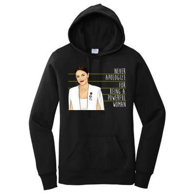 AOC Alexandria Ocasio Cortez Powerful Woman Quote Women's Pullover Hoodie