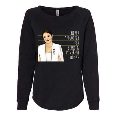 AOC Alexandria Ocasio Cortez Powerful Woman Quote Womens California Wash Sweatshirt