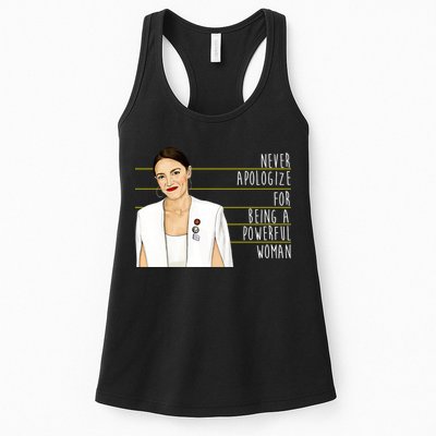 AOC Alexandria Ocasio Cortez Powerful Woman Quote Womens Tank Top