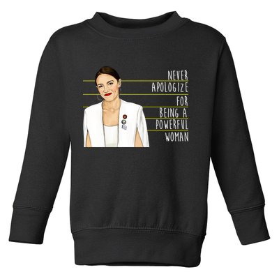 AOC Alexandria Ocasio Cortez Powerful Woman Quote Toddler Sweatshirt