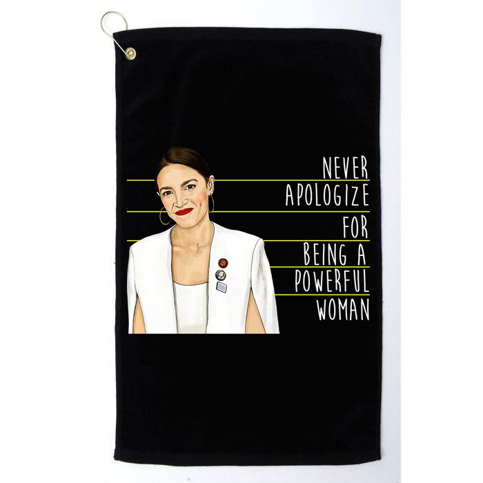 AOC Alexandria Ocasio Cortez Powerful Woman Quote Golf Towel