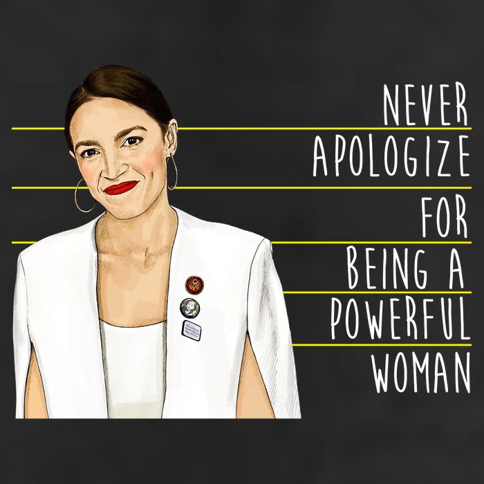 AOC Alexandria Ocasio Cortez Powerful Woman Quote Microfiber Hand Towel