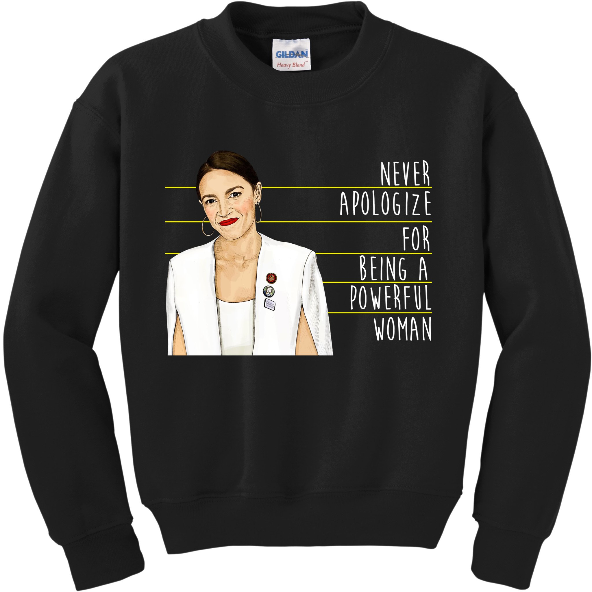 AOC Alexandria Ocasio Cortez Powerful Woman Quote Kids Sweatshirt