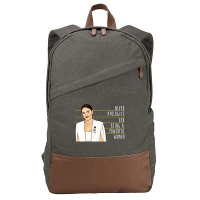 AOC Alexandria Ocasio Cortez Powerful Woman Quote Cotton Canvas Backpack