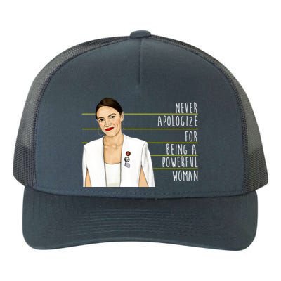 AOC Alexandria Ocasio Cortez Powerful Woman Quote Yupoong Adult 5-Panel Trucker Hat