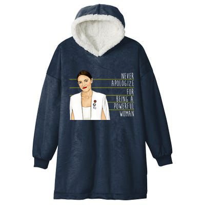 AOC Alexandria Ocasio Cortez Powerful Woman Quote Hooded Wearable Blanket