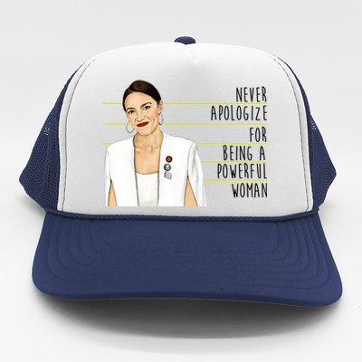 AOC Alexandria Ocasio Cortez Powerful Woman Quote Trucker Hat