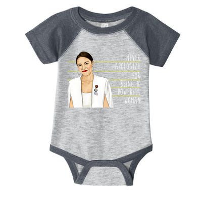 AOC Alexandria Ocasio Cortez Powerful Woman Quote Infant Baby Jersey Bodysuit