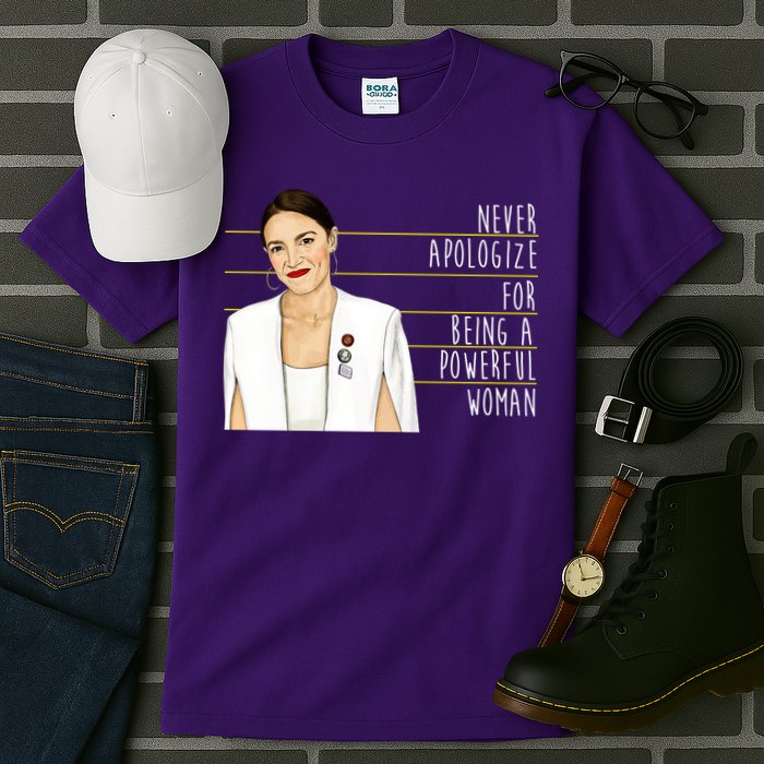 AOC Alexandria Ocasio Cortez Powerful Woman Quote Tall T-Shirt