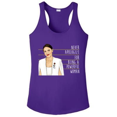 AOC Alexandria Ocasio Cortez Powerful Woman Quote Ladies PosiCharge Competitor Racerback Tank
