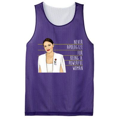 AOC Alexandria Ocasio Cortez Powerful Woman Quote Mesh Reversible Basketball Jersey Tank