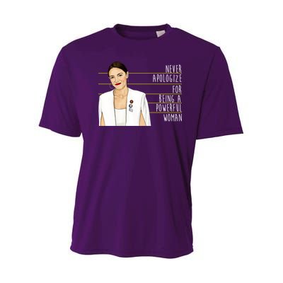 AOC Alexandria Ocasio Cortez Powerful Woman Quote Youth Performance Sprint T-Shirt