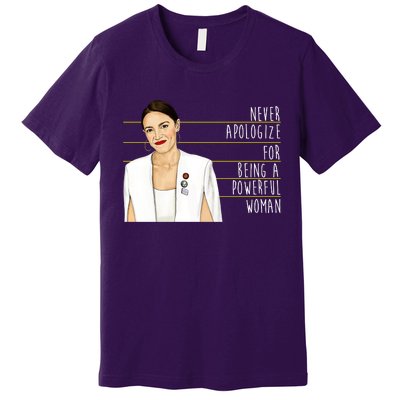 AOC Alexandria Ocasio Cortez Powerful Woman Quote Premium T-Shirt