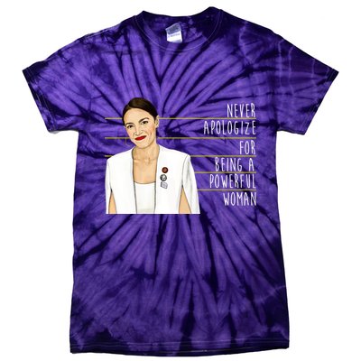 AOC Alexandria Ocasio Cortez Powerful Woman Quote Tie-Dye T-Shirt