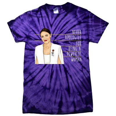 AOC Alexandria Ocasio Cortez Powerful Woman Quote Tie-Dye T-Shirt