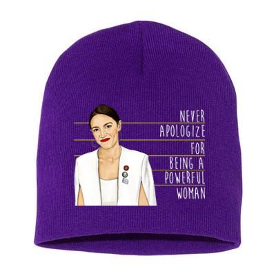 AOC Alexandria Ocasio Cortez Powerful Woman Quote Short Acrylic Beanie