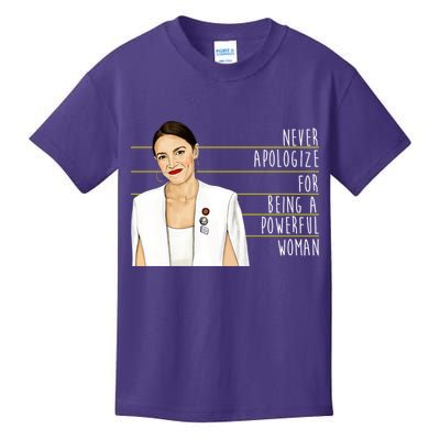 AOC Alexandria Ocasio Cortez Powerful Woman Quote Kids T-Shirt