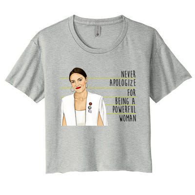 AOC Alexandria Ocasio Cortez Powerful Woman Quote Women's Crop Top Tee