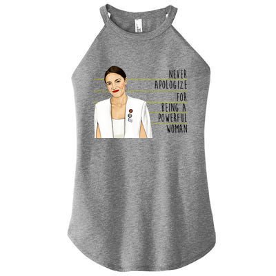 AOC Alexandria Ocasio Cortez Powerful Woman Quote Women’s Perfect Tri Rocker Tank