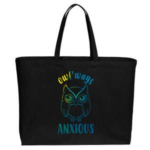 Always Anxious Owl Funny Cotton Canvas Jumbo Tote