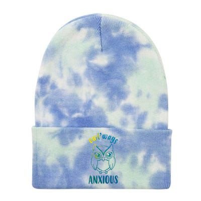 Always Anxious Owl Funny Tie Dye 12in Knit Beanie