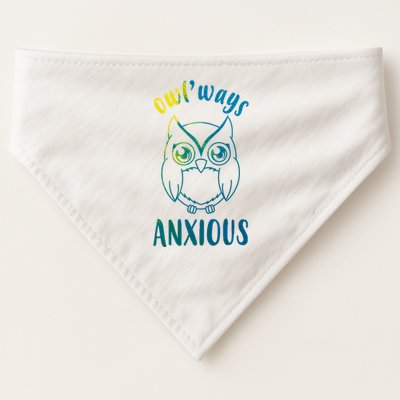 Always Anxious Owl Funny USA-Made Doggie Bandana