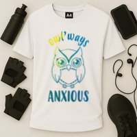 Always Anxious Owl Funny Cooling Performance Crew T-Shirt
