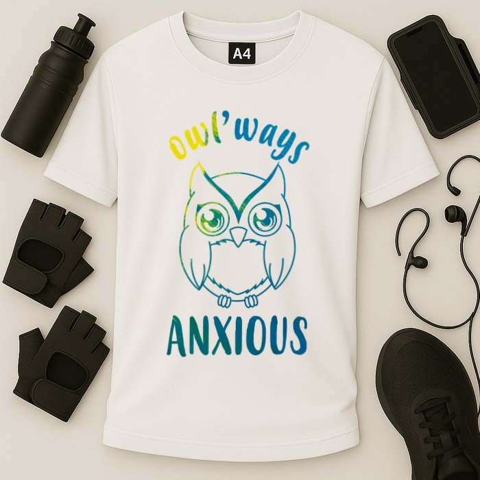 Always Anxious Owl Funny Cooling Performance Crew T-Shirt